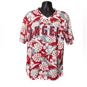 Angels Baseball Hawaiian style floral shirt size XL